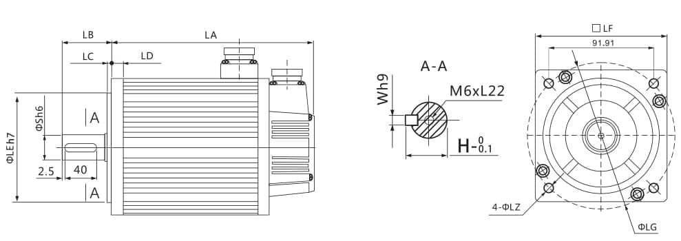 Сервомотор 1,2 kW LCMT-12L-110M0602 — 5